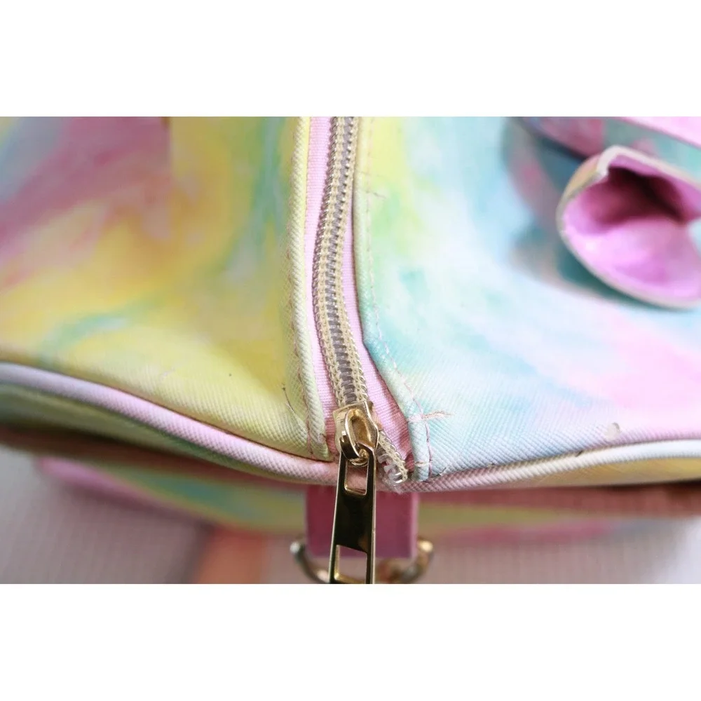 Under One Sky Unicorn Duffel Bag Girls Pastel Tie Dye Rainbow Travel Bag